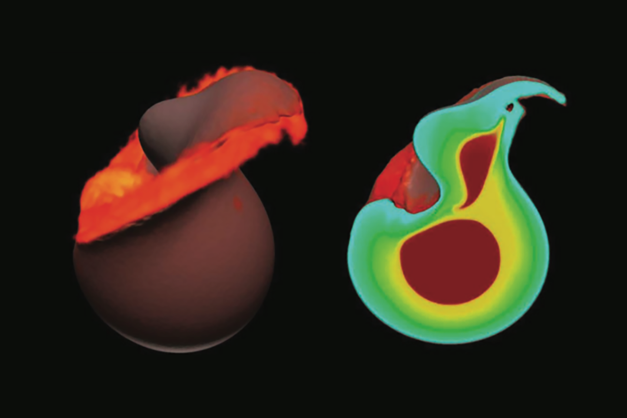 Simulated aftermath of a hit-and-run collisions between the young Earth and another planetary body Simulated aftermath of a hit-and-run collisions between the young Earth and another planetary body