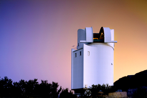 Vintage workhorse: Dedicated in 1969 and named after Bart Bok, who was director of the UA's Steward Observatory at the time, the UA's Bok Telescope has pointed its 90-inch primary mirror at the skies every night except Christmas Eve and a maintenance period during the summer rainy season. (Image courtesy of Steward Observatory) Vintage workhorse: Dedicated in 1969 and named after Bart Bok, who was director of the UA's Steward Observatory at the time, the UA's Bok Telescope has pointed its 90-inch primary mirror at the skies every night except Christmas Eve and a maintenance period during the summer rainy season. (Image courtesy of Steward Observatory)