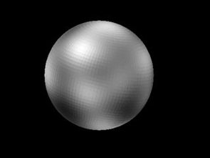 View of Pluto's surface taken by the NASA Hubble Space Telescope with the European Space Agency Faint Object Camera. This image, taken in summer 1994, is one of the first views which allow resolution of features of Pluto's surface. The dwarf planet is only about 1,400 miles across and almost 40 times farther away from the sun than the Earth is. (Photo: NASA/ESA) View of Pluto's surface taken by the NASA Hubble Space Telescope with the European Space Agency Faint Object Camera. This image, taken in summer 1994, is one of the first views which allow resolution of features of Pluto's surface. The dwarf planet is only about 1,400 miles across and almost 40 times farther away from the sun than the Earth is. (Photo: NASA/ESA)