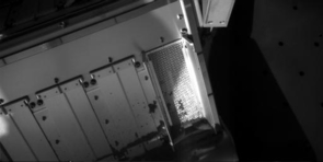Phoenix Mars Lander collected a soil sample and attempted to deliver some of it to a laboratory oven on the deck during the mission's 62nd Martian day, or sol, (July 28, 2008). The sample came from a hard layer at the bottom of the "Snow White" trench and might have contained water ice mixed with the soil. This image taken after the attempt to deliver the sample through the open doors to cell number zero on the Thermal and Evolved-Gas Analyzer shows that very little of the soil fell onto the screened opening. Not enough material reached the oven, through a funnel under the screen, to proceed with analysis of the sample material.
Phoenix's Robotic Arm Camera took this image at 7:54 a.m. local solar time on Sol 62. The size of the screened opening is about 10 centimeters (4 inches) long by 4 centimeters (1.5 inches) wide.
Phoenix Mars Lander collected a soil sample and attempted to deliver some of it to a laboratory oven on the deck during the mission's 62nd Martian day, or sol, (July 28, 2008). The sample came from a hard layer at the bottom of the "Snow White" trench and might have contained water ice mixed with the soil. This image taken after the attempt to deliver the sample through the open doors to cell number zero on the Thermal and Evolved-Gas Analyzer shows that very little of the soil fell onto the screened opening. Not enough material reached the oven, through a funnel under the screen, to proceed with analysis of the sample material.
Phoenix's Robotic Arm Camera took this image at 7:54 a.m. local solar time on Sol 62. The size of the screened opening is about 10 centimeters (4 inches) long by 4 centimeters (1.5 inches) wide.