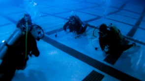 Students learn to breathe comfortably underwater in the deep end of the Rec Center pool. (Photo: Ernesto Trejo/UANews) Students learn to breathe comfortably underwater in the deep end of the Rec Center pool. (Photo: Ernesto Trejo/UANews)