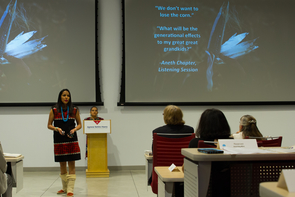 Janene Yazzie: "When a river is contaminated, the full loss cannot be quantified." (Photo: Ernesto Trejo/UANews) Janene Yazzie: "When a river is contaminated, the full loss cannot be quantified." (Photo: Ernesto Trejo/UANews)