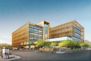 A rendition of the future UA Cancer Center facility in Phoenix, from southwest looking northeast. A rendition of the future UA Cancer Center facility in Phoenix, from southwest looking northeast.