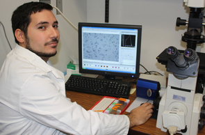While it is widely known that drugs such as Ecstasy can have lasting and damaging effects on brain cells, scientists are still working to garner a better understanding of the mechanisms involved. UA undergraduate researcher Aram B. Cholanians is studying the neurotoxicity of Ecstacy as part of UBRP, which allows him – and other students in the program – access to funds matched by his faculty mentor and an external source. (Photo credit: Beatriz Verdugo/UANews) While it is widely known that drugs such as Ecstasy can have lasting and damaging effects on brain cells, scientists are still working to garner a better understanding of the mechanisms involved. UA undergraduate researcher Aram B. Cholanians is studying the neurotoxicity of Ecstacy as part of UBRP, which allows him – and other students in the program – access to funds matched by his faculty mentor and an external source. (Photo credit: Beatriz Verdugo/UANews)