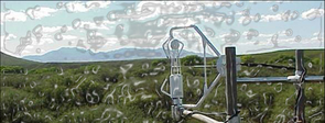 (Click image to enlarge) This modified photo illustrates how flux towers monitor eddies, or pockets of air, with instruments that measure the levels of carbon dioxide and water. "This allows us to estimate how much carbon the ecosystems are pulling in from the atmosphere versus how much water and carbon they are losing," said Greg Barron-Gafford. (Photo: G. Barron-Gafford) (Click image to enlarge) This modified photo illustrates how flux towers monitor eddies, or pockets of air, with instruments that measure the levels of carbon dioxide and water. "This allows us to estimate how much carbon the ecosystems are pulling in from the atmosphere versus how much water and carbon they are losing," said Greg Barron-Gafford. (Photo: G. Barron-Gafford)