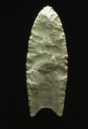 Example of a Clovis fluted blade. (Image courtesy of the Arizona State Museum) Example of a Clovis fluted blade. (Image courtesy of the Arizona State Museum)