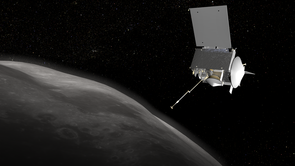 OSIRIS-REx is scheduled to arrive at Bennu, a primitive carbonaceous asteroid, in the fall of 2018. After surveying Bennu for two years, the spacecraft will extend its sampling arm to touch down on the asteroid's surface and collect a sample of pristine asteroid material. OSIRIS-REx is scheduled to arrive at Bennu, a primitive carbonaceous asteroid, in the fall of 2018. After surveying Bennu for two years, the spacecraft will extend its sampling arm to touch down on the asteroid's surface and collect a sample of pristine asteroid material.