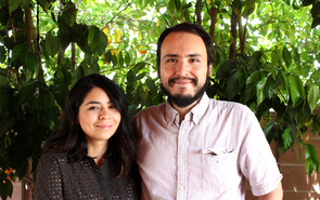 Michelle Aguilera and Christian Ruvalcaba are collaborators on the Language Capital Project, which provides a way for non-national language speakers to locate areas where fellow speakers gather so that they can form bonds. (Photo credit: Jamie Manser) Michelle Aguilera and Christian Ruvalcaba are collaborators on the Language Capital Project, which provides a way for non-national language speakers to locate areas where fellow speakers gather so that they can form bonds. (Photo credit: Jamie Manser)