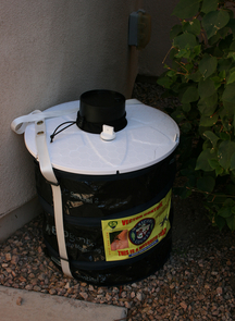 UA researchers placed mosquito traps such as this one on porches and in parks to monitor mosquito activity in Maricopa County. (Photo courtesy of Shujuan Li) UA researchers placed mosquito traps such as this one on porches and in parks to monitor mosquito activity in Maricopa County. (Photo courtesy of Shujuan Li)