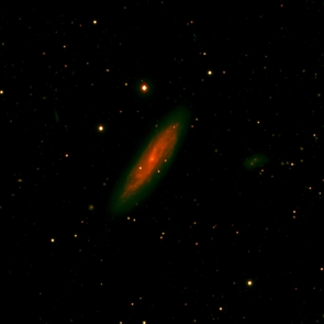 This is one of three images of galaxy NGC 2770 taken with the Large Binocular Telescope on Mount Graham, Ariz., in January. The telescope used both giant primary mirrors in tandem for this picture of the spiral galaxy, which is 102 million light years beyond our Milky Way. The picture combines two deep red colors to highlight the distribution of older, cooler stars. (Photo by Large Binocular Camera team, Rome Observatory) This is one of three images of galaxy NGC 2770 taken with the Large Binocular Telescope on Mount Graham, Ariz., in January. The telescope used both giant primary mirrors in tandem for this picture of the spiral galaxy, which is 102 million light years beyond our Milky Way. The picture combines two deep red colors to highlight the distribution of older, cooler stars. (Photo by Large Binocular Camera team, Rome Observatory)