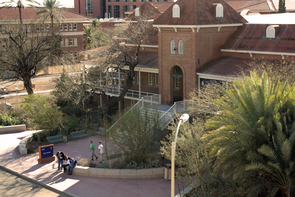 Constructed in 1891, the University of Arizona's oldest building has stood while the campus's more modern buildings rose around it over the years. (Photo by Beatriz Verdugo/UANews)