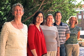 UA team members are (left to right) from the College of Science, Frances P. Harris, Nicole Marrone; from the Mel and Enid Zuckerman College of Public Health are Jill Guernsey de Zapien, Scott Carvajal and Maia Ingram. Not pictured is Sonia Colina, a team member from the College of the Humanities. (Photo credit: Beatriz Verdugo/UANews)