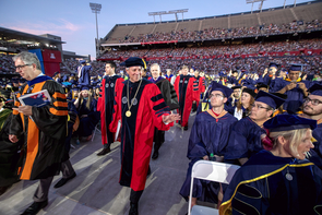 President Robert C. Robbins enters for his first UA Commencement at Arizona Stadium. (Photo: John de Dios/UANews) President Robert C. Robbins enters for his first UA Commencement at Arizona Stadium. (Photo: John de Dios/UANews)