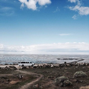 Robert Smithson's "Spiral Jetty," located in Utah, is among the sites Magrane and his students visited during a field course. (Photo: Allison Koski) Robert Smithson's "Spiral Jetty," located in Utah, is among the sites Magrane and his students visited during a field course. (Photo: Allison Koski)