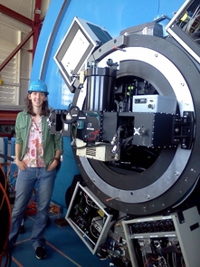 Vanessa Bailey helped integrate and optimize the Clio infrared instrument, which the team mounted to the Magellan telescope. Clio is part of the Magellan Adaptive Optics instrument suite led by UA astronomy professor Laird Close.