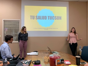 Rocky Baier and Ava Garcia present their "Tu Salud Tucson" mobile website project to Arizona Daily Star editors and executives. (Photo: Michael McKisson) Rocky Baier and Ava Garcia present their "Tu Salud Tucson" mobile website project to Arizona Daily Star editors and executives. (Photo: Michael McKisson)