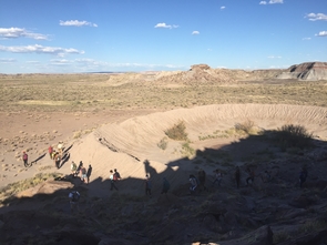 Graduate students explored a crater in the Canyon de Chelly National Monument in northeastern Arizona last fall. (Courtesy of the Lunar and Planetary Laboratory)