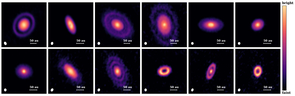 Until recently, protoplanetary disks were believed to be smooth, like pancake-like objects. The results from this study show that some disks are more like doughnuts with holes, but even more often appear as a series of rings. The rings are likely carved by planets that are otherwise invisible to us. (Image: Feng Long) Until recently, protoplanetary disks were believed to be smooth, pancake-like objects. The results from this study show that some disks are more like doughnuts with holes, but even more often appear as a series of rings. The rings are likely carved by planets that are otherwise invisible to us. (Image: Feng Long)