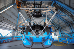 A view of the WIYN telescope showing the primary mirror and telescopes structure. (Photo: NSF’s National Optical-Infrared Astronomy Research Laboratory/KPNO/NSF/AURA) A view of the WIYN telescope showing the primary mirror and telescopes structure. (Photo: NSF’s National Optical-Infrared Astronomy Research Laboratory/KPNO/NSF/AURA)