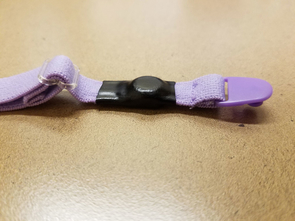 Heat-sensitive sensor on the eyeglasses strap will help collect data needed for a clinical trial. Heat-sensitive sensor on the eyeglasses strap will help collect data needed for a clinical trial.