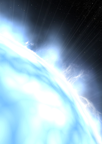 Artists' concept of the surface of the white dwarf star H1504+65, believed to have somehow expelled all its hydrogen and all but a very small trace of its helium, leaving an essentially bare stellar nucleus with a surface of 50 percent oxygen and 50 percent carbon. When this star cools, it may have a carbon atmosphere, like the stars newly found by University of Arizona, Canadian and French astronomers.(Illustration credit: M.S. Sliwinski and L. I. Slivinska of Lunarismaar) Artists' concept of the surface of the white dwarf star H1504+65, believed to have somehow expelled all its hydrogen and all but a very small trace of its helium, leaving an essentially bare stellar nucleus with a surface of 50 percent oxygen and 50 percent carbon. When this star cools, it may have a carbon atmosphere, like the stars newly found by University of Arizona, Canadian and French astronomers.(Illustration credit: M.S. Sliwinski and L. I. Slivinska of Lunarismaar)