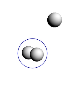 However, in the presence of the radiation that pervades interstellar space, H3+ can gain energy that causes it to vibrate and lose its symmetry. Here, the electrons are shared among only two of the hydrogen atoms. Asymmetries such as these allow the molecule to emit light and cool down forming stars. (Image courtesy of Michele Pavanello) However, in the presence of the radiation that pervades interstellar space, H3+ can gain energy that causes it to vibrate and lose its symmetry. Here, the electrons are shared among only two of the hydrogen atoms. Asymmetries such as these allow the molecule to emit light and cool down forming stars. (Image courtesy of Michele Pavanello)