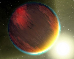 This artist's concept shows a cloudy, Jupiter-like planet that orbits very close to its fiery star. Spitzer Space Telescope observations for at least one such planet, called HD 189733b, showed the nightside temperatures are 1,300 degrees Fahrenheit hotter than they would be on a wind-free planet. This artist's concept shows a cloudy, Jupiter-like planet that orbits very close to its fiery star. Spitzer Space Telescope observations for at least one such planet, called HD 189733b, showed the nightside temperatures are 1,300 degrees Fahrenheit hotter than they would be on a wind-free planet.
