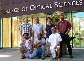 (Click to enlarge) Jessen and the team from UA's College of Optical Sciences who are reporting on their research in the Oct.8,2009 issue of Nature are (front row, l to r) Worawarong Rakreungdet, Souma Chaudhury - the lead author on the Nature article, Brian Anderson and (back, l to r) Aaron Smith, Enrique Montano, Jae Hoon Lee, Jessen. (Click to enlarge) Jessen and the team from UA's College of Optical Sciences who are reporting on their research in the Oct.8,2009 issue of Nature are (front row, l to r) Worawarong Rakreungdet, Souma Chaudhury - the lead author on the Nature article, Brian Anderson and (back, l to r) Aaron Smith, Enrique Montano, Jae Hoon Lee, Jessen.