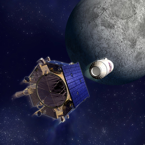 (Click to enlarge) The Lunar CRater Observation and Sensing Satellite, or LCROSS, will plunge into a crater near in the south polar region of the moon at 4:30 a.m. Arizona time Oct. 9. (Click to enlarge) The Lunar CRater Observation and Sensing Satellite, or LCROSS, will plunge into a crater near in the south polar region of the moon at 4:30 a.m. Arizona time Oct. 9.