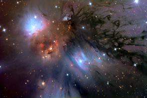 In this beautiful celestial still life selected as NASA's Astronomy Picture of the Day, dusty nebula NGC 2170 shines at the upper left. The clouds of gas, dust, and hot stars pictured here are part of a massive, star-forming molecular cloud in the constellation Monoceros. (Photo credit: Adam Block/UA Mt. Lemmon SkyCenter) In this beautiful celestial still life selected as NASA's Astronomy Picture of the Day, dusty nebula NGC 2170 shines at the upper left. The clouds of gas, dust, and hot stars pictured here are part of a massive, star-forming molecular cloud in the constellation Monoceros. (Photo credit: Adam Block/UA Mt. Lemmon SkyCenter)