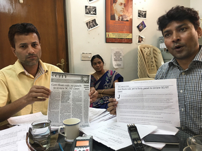 Some of the research study participants are pictured in the Delhi offices of the National Dalit Movement for Justice, India, which works to address caste discrimination and advancement of the rights of Dalit and indigenous individuals. Some of the research study participants are pictured in the Delhi offices of the National Dalit Movement for Justice, India, which works to address caste discrimination and advancement of the rights of Dalit and indigenous individuals.
