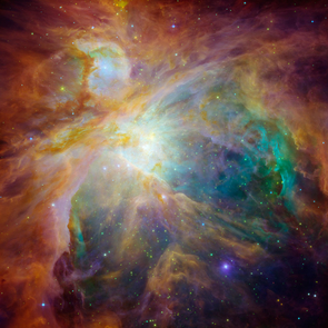 Spitzer's retirement brings to a close an era of not only scientific breakthroughs, but also some of the most visually stunning wallpapers gracing screens worldwide. Here, we see baby stars 1,500 light-years away in the cosmic cloud of the Orion Nebula, a cocoon of gas and dust. Infant stars appear as yellow dots embedded in the nebula. (Image: NASA) Spitzer's retirement brings to a close an era of not only scientific breakthroughs, but also some of the most visually stunning wallpapers gracing screens worldwide. Here, we see baby stars 1,500 light-years away in the cosmic cloud of the Orion Nebula, a cocoon of gas and dust. Infant stars appear as yellow dots embedded in the nebula. (Image: NASA)