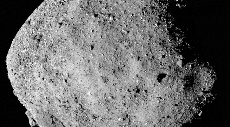 This mosaic image of asteroid Bennu is composed of 12 PolyCam images collected on Dec. 2 by the OSIRIS-REx spacecraft from a range of 15 miles (24 km). (Image: NASA/Goddard/University of Arizona)
