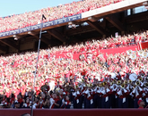 The Pride of Arizona, the UA's marching band, performs during the game. The Pride of Arizona, the UA's marching band, performs during the game.
