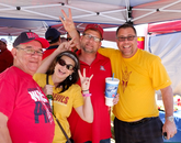 Setting rivalry aside, some UA and ASU fans tailgate together. Setting rivalry aside, some UA and ASU fans tailgate together.