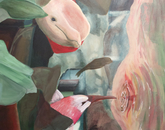"Escape," acrylic on canvas by Honors College student Lauren Scheller, a studio art and theatre arts graduate. "Escape," acrylic on canvas by Honors College student Lauren Scheller, a studio art and theatre arts graduate.