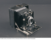 A 4- by 5-inch Graflex camera in the Ansel Adams Archive. Adams used the Graflex Century Universal View camera for many of his photographs. A 4- by 5-inch Graflex camera in the Ansel Adams Archive. Adams used the Graflex Century Universal View camera for many of his photographs.