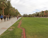 Part of the rubberized track lining. UA alumnus Andy Harris donated the rubberized track lining.