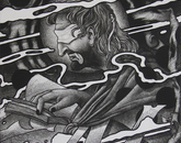 "The Deluder," intaglio, 2017