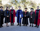 From left: Daniel McDonald, Melissa Fitch, President Robert C. Robbins, Provost Andrew Comrie, Hoshin Gupta, Alison Hawthorne Deming and student regent Vianney Careaga. From left: Daniel McDonald, Melissa Fitch, President Robert C. Robbins, Provost Andrew Comrie, Hoshin Gupta, Alison Hawthorne Deming and student regent Vianney Careaga.