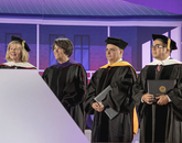 Joan M. Sweeney, Sarah "Sally" Simmons, Sergio M. Alcocer and David Adame received UA honorary degrees. Maj. Gen. Charles F. Bolden Jr. (not pictured) also received an honorary degree. Joan M. Sweeney, Sarah "Sally" Simmons, Sergio M. Alcocer and David Adame received UA honorary degrees. Maj. Gen. Charles F. Bolden Jr. (not pictured) also received an honorary degree.