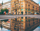 Hunter Weiss, a junior studying business, calls this “the best picture he has ever taken.” The image of a building is perfectly reflected in a puddle during the CEA Prague program. Hunter Weiss, a junior studying business, calls this “the best picture he has ever taken.” The image of a building is perfectly reflected in a puddle during the CEA Prague program.