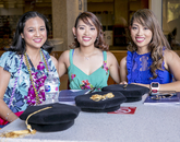 Michelle Stephanie-Celeste I and Michelle Stephanie-Celeste II, identical twins from Las Vegas, sit with their friend Rizalyn Delgado (left). All three studied online, graduating with doctorates in nursing practice. (Photo: John de Dios/UANews) Michelle Stephanie Celeste I and Michelle Stephanie Celeste II, identical twins from Las Vegas, sit with their friend Rizalyn Delgado (left). All three studied online, graduating with doctorates in nursing practice. (Photo: John de Dios/UANews)