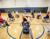 Fabrizio Shao, a UA freshman and basketball point guard, leads the veterans in warmup stretches. Fabrizio Shao, a UA freshman and basketball point guard, leads the veterans in warmup stretches.