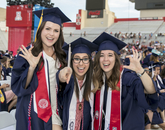 UA campus ambassadors Whitney Gombert (left), a graduate of the UA Department of Speech, Language and Hearing Sciences, celebrates with Carolina Higher, who earned a degree in communications, and Taylor DeLao, a literary, learning and leadership degree recipient. UA campus ambassadors Whitney Gombert (left), a graduate of the UA Department of Speech, Language and Hearing Sciences, celebrates with Carolina Higher, who earned a degree in communications, and Taylor DeLao, a literary, learning and leadership degree recipient.