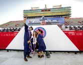 Marcus Holt, a business management student, takes a selfie by the UA seal with friends Alexis Karlin, a marketing graduate from New Jersey; Brianna Celez, a public policy and management graduate; and Sydnie Jones, who completed degrees in communication and public policy. (Photo: John de Dios/UA News) Marcus Holt, a business management student, takes a selfie by the UA seal with friends Alexis Karlin, a marketing graduate from New Jersey; Brianna Celez, a public policy and management graduate; and Sydnie Jones, who completed degrees in communication and public policy. (Photo: John de Dios/UA News)