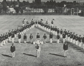 The UA's marching band in formation A for the 1952 yearbook. The UA's marching band in formation A for the 1952 yearbook.