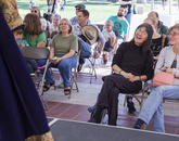 Carolyn Classen, website editor for the Southern Arizona Japanese Cultural Coalition, and her friend Stefanie Stine serve as judges during the Renaissance Festival Improv game session at Saturday With Shakespeare at the Arizona State Museum. Carolyn Classen, website editor for the Southern Arizona Japanese Cultural Coalition, and her friend Stefanie Stine serve as judges during the Renaissance Festival Improv game session at Saturday With Shakespeare at the Arizona State Museum.