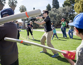 Brian Klimoski, a senior in the Bachelor of Fine Arts musical theater program at the UA, teaches children and other attendees basic stage combat techniques. Brian Klimoski, a senior in the Bachelor of Fine Arts musical theater program at the UA, teaches children and other attendees basic stage combat techniques.