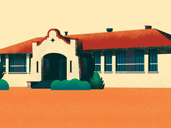 A graphic illustration of the Dunbar School in the 1950s. 